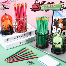 Tenceur 72 Pcs Witch Party Favors Bulk Pencils Pink and Green Novelty Wizard Theme Wooden Pencils for Women Girls Party Supplies Decorations Gifts Fancy Back to School Supplies Gifts