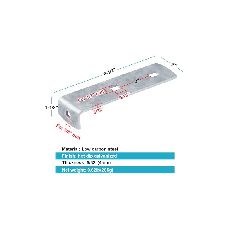 OTTFF 4 Pack L Shaped Fender Bracket, Boat Trailer Top