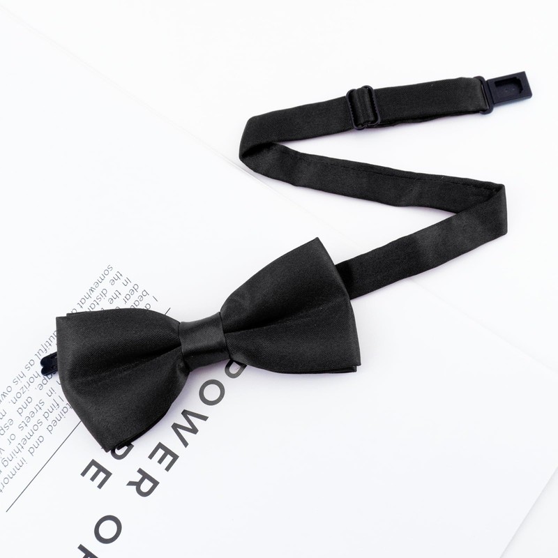 Medsuo Adjustable Kids Bow Tie Pre-tied Bowtie Solid Color Children
