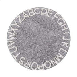 ABC Kids Rug Alphabet Educational Area Rugs for Infant Toddlers - Soft Playtime Collection, Learning & Game Round Carpet for Bedroom Playroom Nursery, Best Shower Gift (59", Grey White)