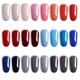 Vishine 24Pcs Gift Set Gel Nail Polish Kit Soak Off UV LED Nail Gel Polishes for Nail Art 8 ML/PC Pack of 24 Pretty Colors Series Kit 002