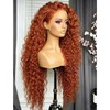 ginger orange curly synthetic wig 13x4 lace front wigs for