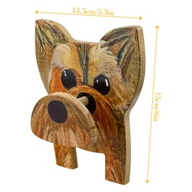 GLADFRESIT Wood Glasses Holder Wooden Yorkshire Terrier Spectacle Frames Eyeglass Holder Display Stand Glasses Stand Storage Accessories Suitable for Bedroom Living Room Office Desk Decoration
