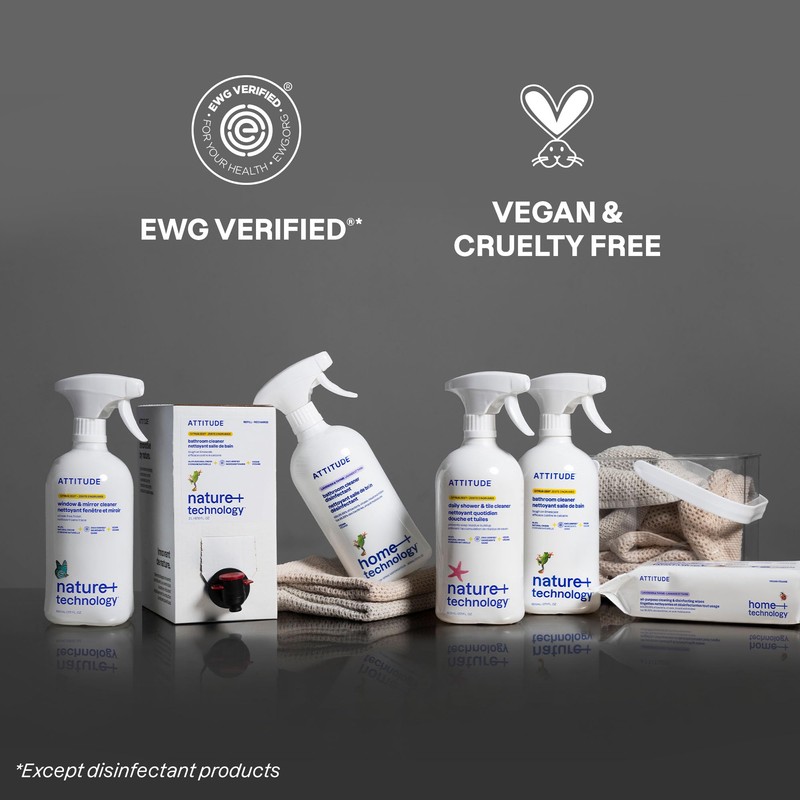 ATTITUDE Shower & Tile Cleaner, EWG Verified, Plant-Based & Vegan