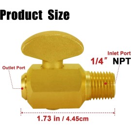 Cabtherlyn 1/4" NPT Male Air Brake Air Compressor Valve Copper Air Tank Drain Cock Ground