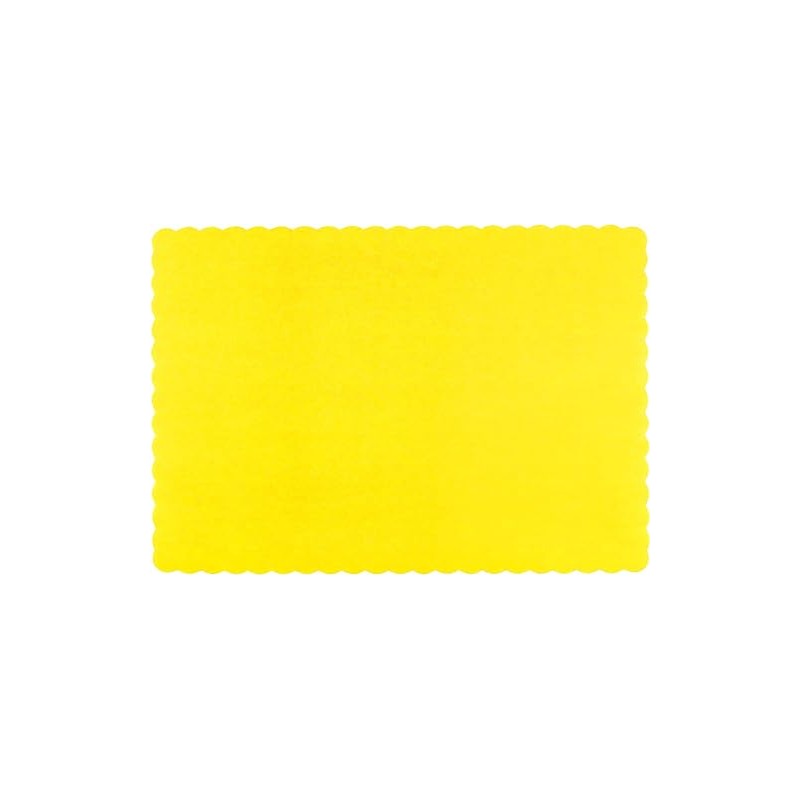 Paper Placemats - Disposable - Scalloped Edge (Yellow, 100)