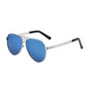 Lattice Mesh Cut Out Aviator Sunglasses w/Flat Lenses (Silver Frame,
