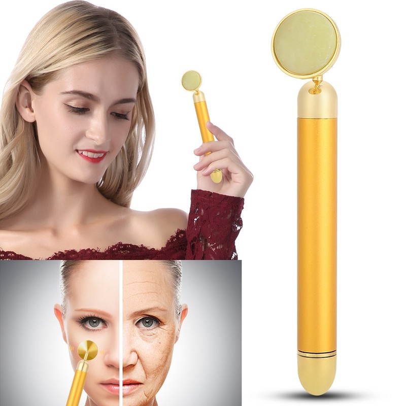 Electric Gold Facial Massager Anti Eye Wrinkle Face Slimming Micro