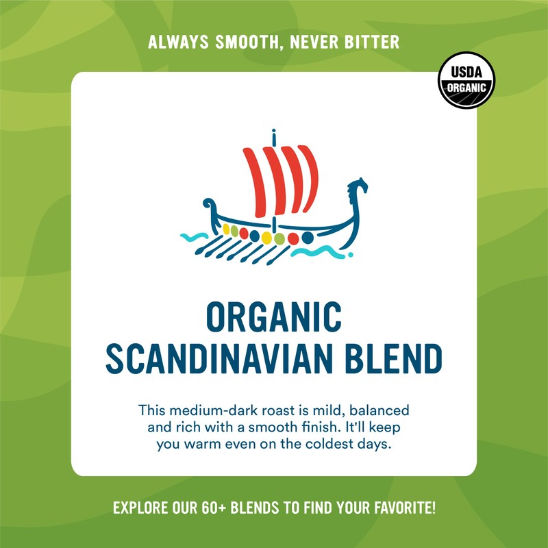 Cameron's Coffee Roasted Whole Bean Coffee, Organic Scandinavian Blend, 4