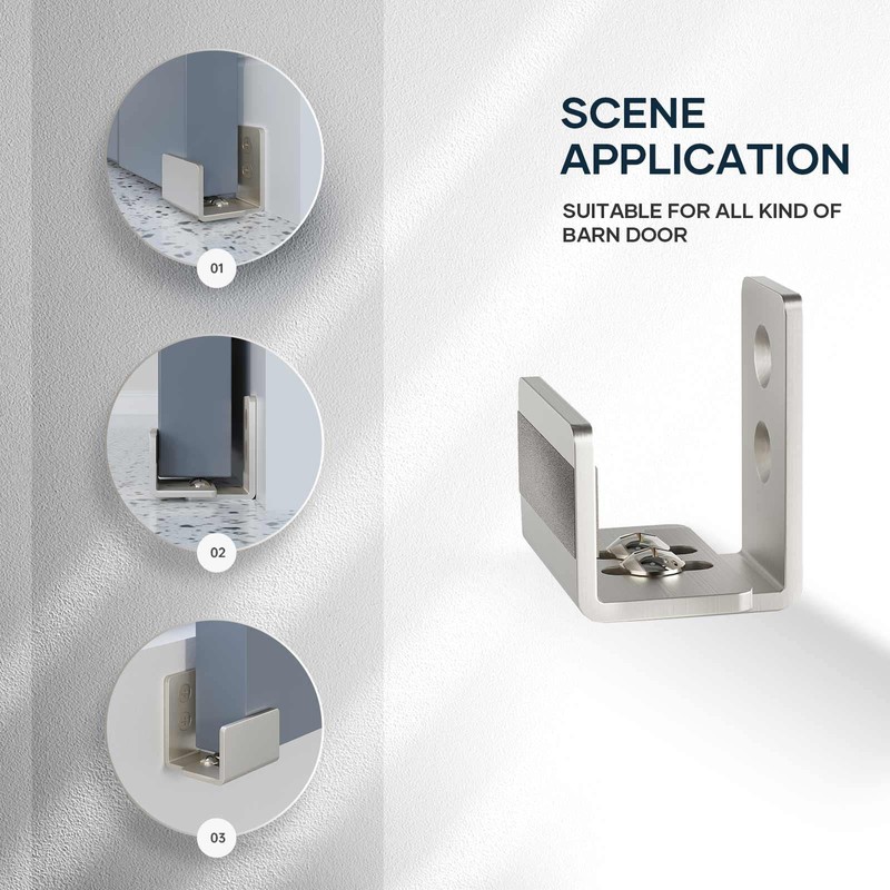 EaseLife Sliding Barn Door Bottom Floor Guide,U Shape,Flexible Adjustable Fit