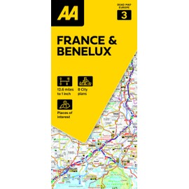 AA Road Map France Belgium & the Netherlands 3 (AA Road Map Europe Series / European Road Maps)