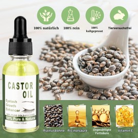 Castor Oil 100% Pure, Organic Castor Oil Cold Pressed for Hair Growth