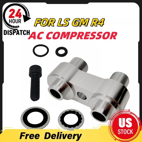 Unbranded For AC Compressor Straight Adapter Fitting Rebuild CNC Billet