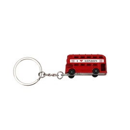 NISCAYA London Bus Keychain - Red Double-decker Bus Key Ring Souvenir