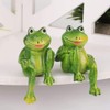Pack of 2 Green Resin Frogs Statue Beautiful Indoor Outdoor