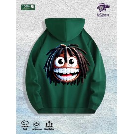 3D Dreadlocks Face Graphic Hoodie 100% Cotton US Warehouse 7 ColorsColor: Army Green, Size: L
