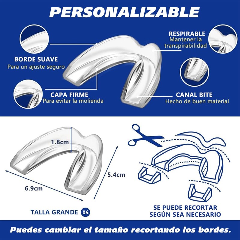 4 PCS Guarda Dental para Dormir, Protector Bucal de Dientes