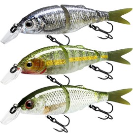 TRUSCEND High Strength Multi Jointed Metal Swimbait, Glide Bait, Crankbait, Segmented Bass Fishing Lure for Saltwater & Freshwater, Slow Sinking Hard Lures for Bass