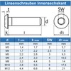 Eisenwaren2000 M6 x 12 mm Allen Key Rounded Head Screws