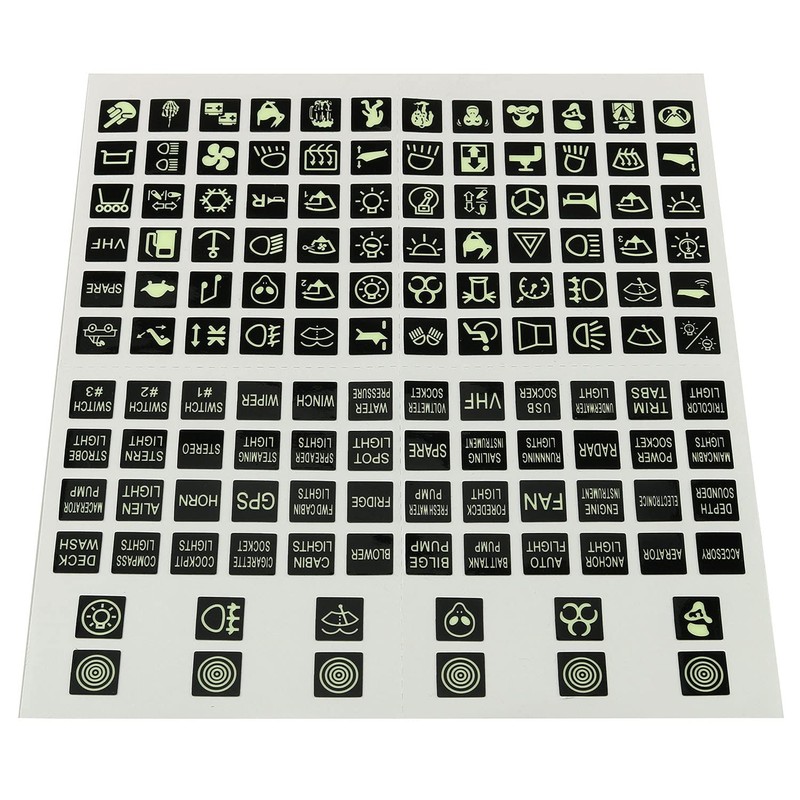 DGZZI Rocker Switch Label Decal 120PCS Night Glow Graphic Text