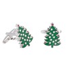 Green Christmas Tree Shaped Cufflinks