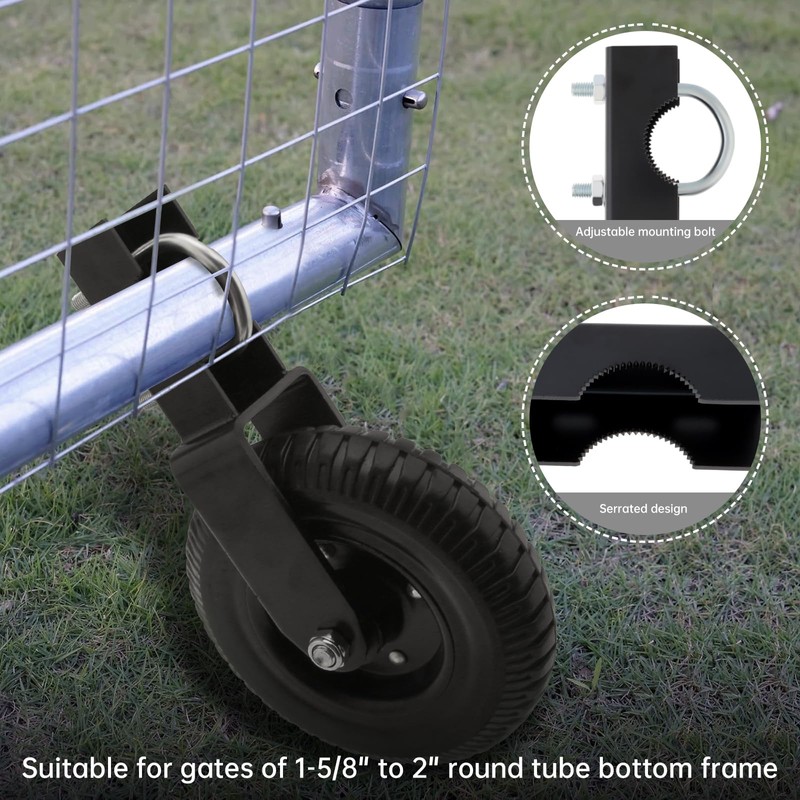 Gate Wheel 8 inch Under Mount Farm Gate Caster with