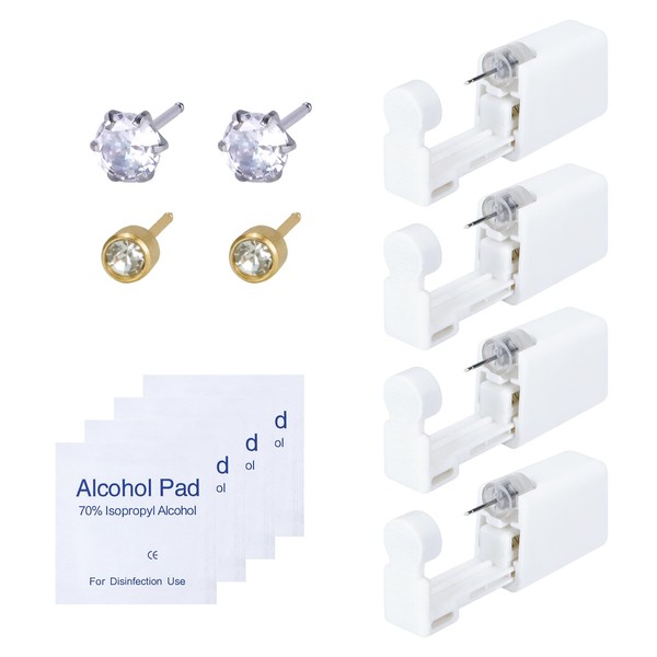4 Pcs Ear Piercing Kit Painless, Piercing Kit Disposable with