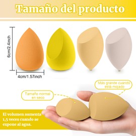 Esponja de Maquillaje Beauty Blenders, Esponja Facial Maquillaje para Bases (Amarillo)