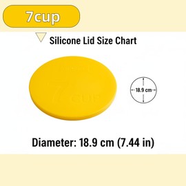 Yodecy Silicone Bowl Lid fit Pyrex Glass Bowls 7402-PC 7 Cup, Yodecy Silicone Bowl Lid fit Anchor Hocking Glass Bowls 7402-PC 7 Cup,Replacement Lids(1 Pack Yellow)(Container not Included)