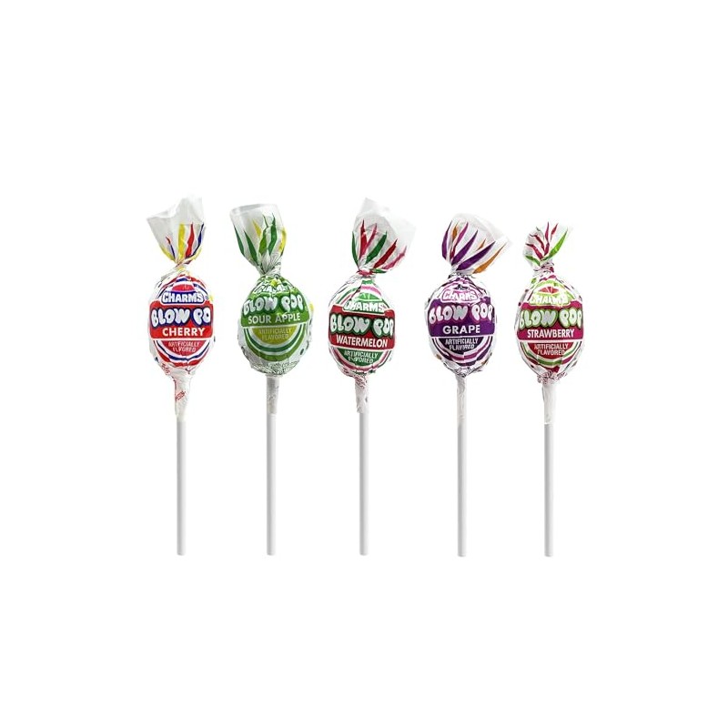 Fruidles Bubble Gum Filled Blow Pop Lollipops Hard Candy Suckers,