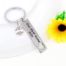 Tobestu Our First Home 2021 Key Chains for Couples BFF Gifts Keyrings for Boyfriend and Girlfriend Y1083