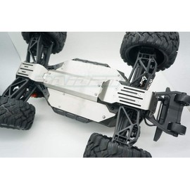 V2 Stainless Steel Chassis Skid Plate Protector Guard Armor Front + Center + Rear 5pcs for Traxxas V2 1/10 Wide Maxx 89086-4 - Hollow