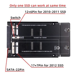 chenyang 12+6Pin ＆ 17+7Pin MAC SSD to 2.5" SATA 2 in 1 Combo Case Enclosure Adapter for 2010 2011 2012 Mac Air Pro Retina SSD