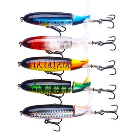 HENGJIA Fishing Lure for Bass, Whopper Lure Plopper Lures Kit for Bass Trout, Topwater Lures with Floating Rotating Tail for Freshwater Saltwater