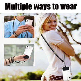 AOPNN Crossbody for Phone Lanyard/Chain Water Diamond Lanyard Universal Lanyard Suitable for most mobile phones and bags (White)