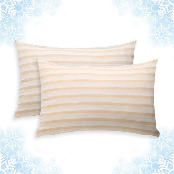 Cooling Pillow Case Covers Only,Queen Size Set of 2 with