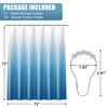 OLANLY Luxury Peacock Blue and White Ombre Shower Curtain Sets