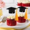 Gyufise 24Pcs 2026 Graduation Cap Cupcake Toppers with Gold Tassel