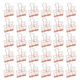 30Pcs Wire Binder Clips 2in Wide Hollow Out Strong Metal Wide Application Metal Binder Clips for Home Office School Rose Gold