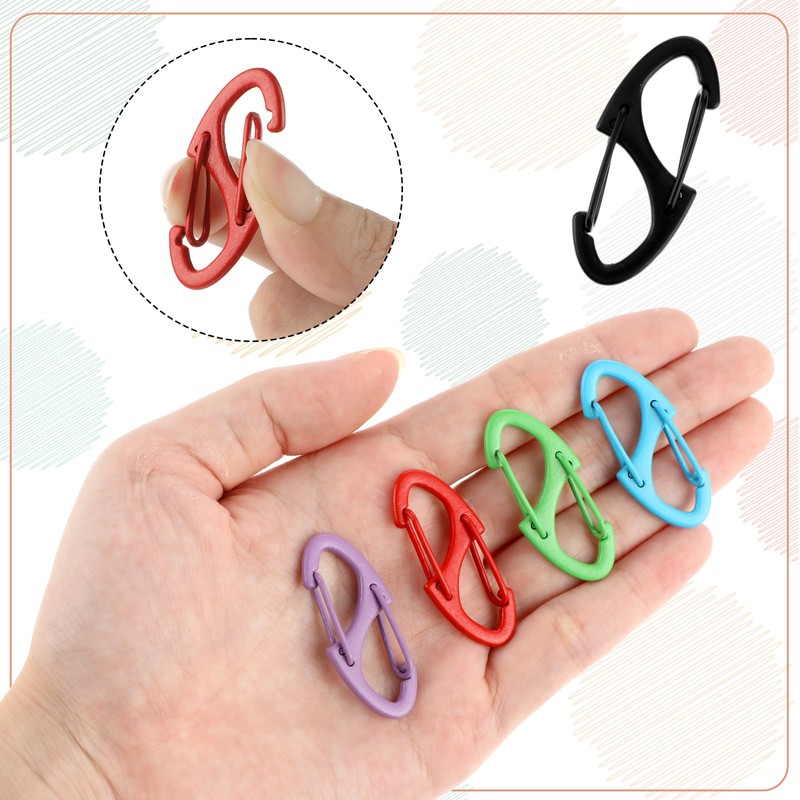 20PCS S Carabiner Clip Small Alloy Snap Hook Anti Theft