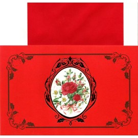 Carlton Cards Merry Christmas Red Rose Roses Anne Marie Trechslin Greeting Card