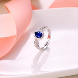 EVER FAITH Bridal Bride Prom Engagement Blue Cubic Zirconia Pear Shaped Teardrop Ring Set Size 10