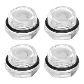 HARFINGTON 4pcs Air Compressor Oil Sight Glass M22 x 1.5mm Male Liquid Level Gauge Plastic Hex Head Oil Indicator Window with O-Ring for Air Compressor Fittings Gearbox Tanks, Transparent