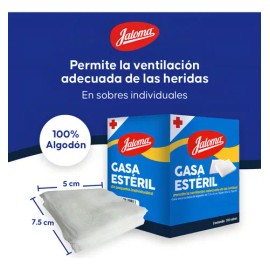 Jaloma Gasa Simple Estéril 7.5x5cm Caja Con 100 Sobres