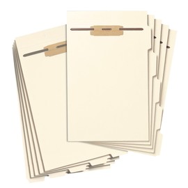 Smead Stackable Folder Divider with Fastener, Bottom 1/5-Cut Tab, Legal Size, Manila, 50 per Box (35650)