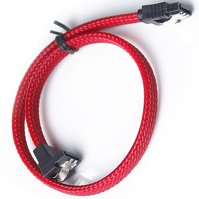 tunghey 4Pack Right Angle SATA III Cable, 6Gbps Straight HDD