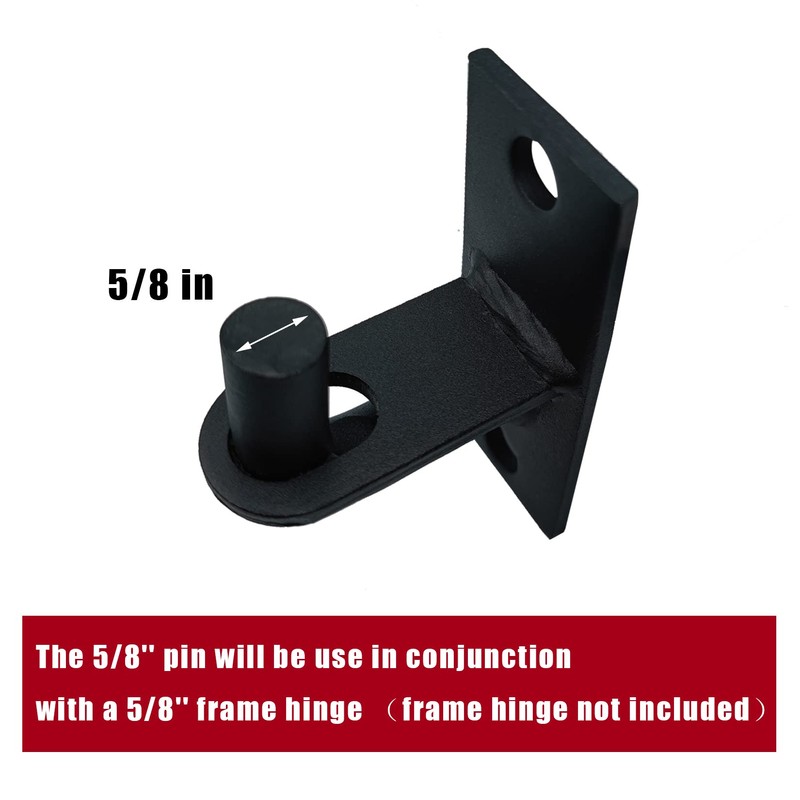4 Pack Black Wall Mount Gate Chain Link Hinges with