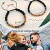 Jbniuay Pulsera de código Morse, pulsera de pareja., tiger eyes