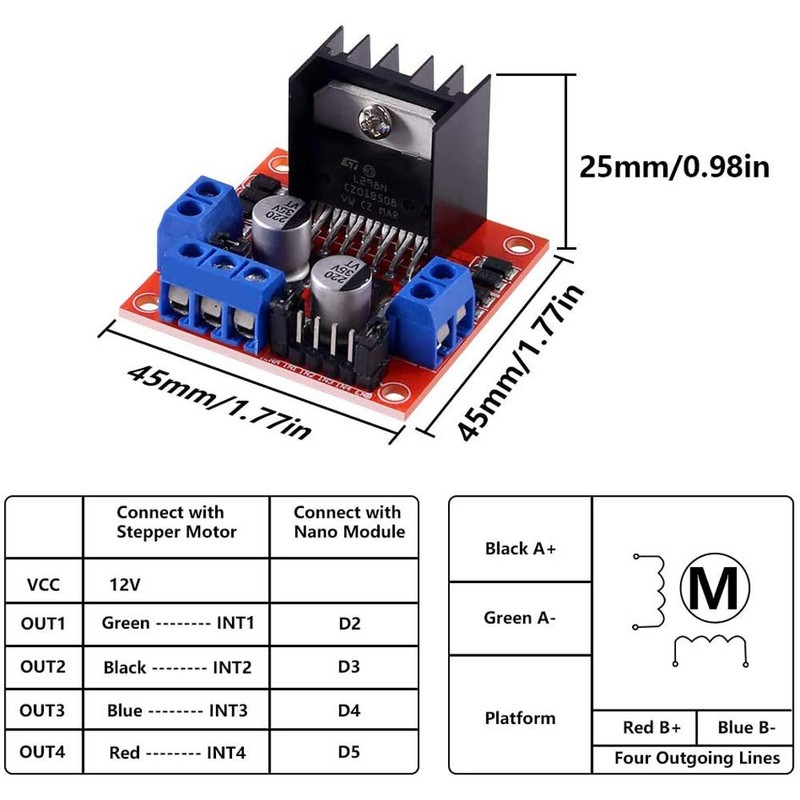 Greluma L298N Motor Drive Controller Board Module Double H Bridge