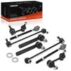A-Premium Set of 8, Front Inner Outer Tie Rod End,